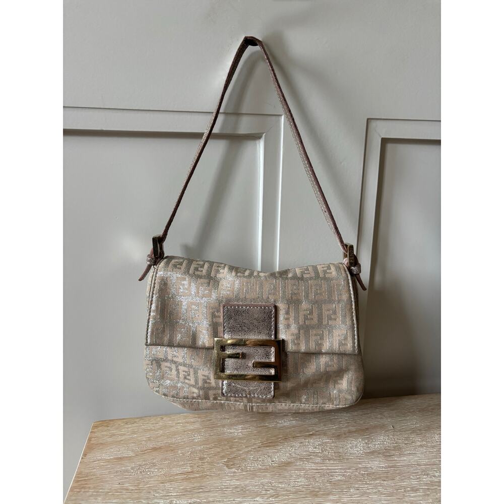Fendi Metallic Zucchino Mini Mama Baguette Bag - Picture 3 of 13